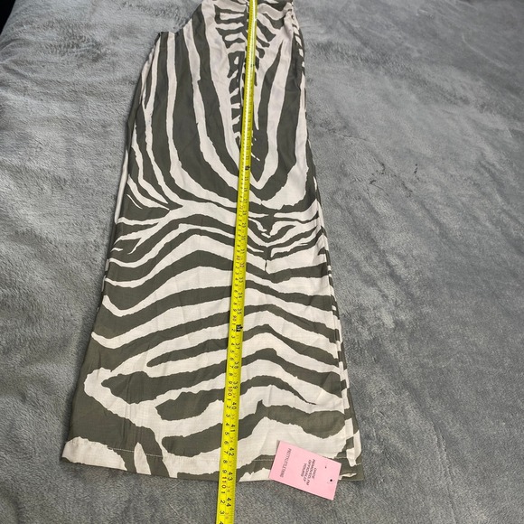 PrettyLittleThing Zebra Print Oversized Wide Leg High Waist Boho Trousers Sz 4 - Picture 14 of 15